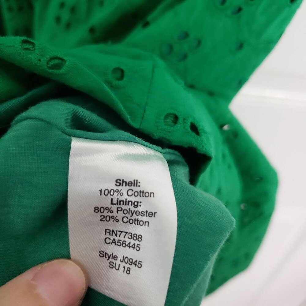J Crew Factory Eyelet Shirtdress Cotton Sleeveless Button Front Womens Sz Medium - Picture 8 of 14